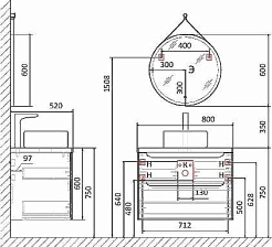 Jorno Тумба под раковину Wood 80 белая – фотография-4