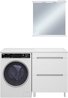 Misty Мебель для ванной Байкал 130 R под стиральную машину белая