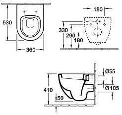 Esbano Унитаз Amapola подвесной безободковый белый – фотография-10