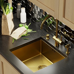 Mixline Мойка кухонная Pro 45 золото – фотография-4