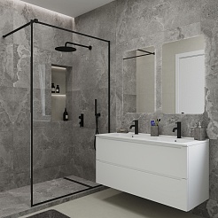 Зов Тумба под раковину Дион 120 подвесная под столешницу матовая белая – фотография-3