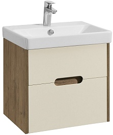 Акватон Тумба под раковину Оливия 55 Бежевый/Дуб веллингтон – фотография-1