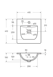 BelBagno Тумба с раковиной Uno mini 40 подвесная Темно-Серый матовый с раковиной BB-8099-3-40 – фотография-3