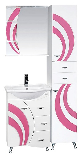 Misty Зеркальный шкаф Каролина 60 R розовое стекло – картинка-3