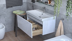 Velvex Тумба с раковиной Compo 80.1Y белый глянец – фотография-4