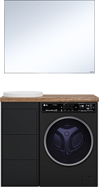 Brevita Мебель для ванной Grafit 100 под стиральную машину графит/махагон – фотография-1