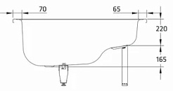 BLB Стальная ванна Europa mini 105/70 B05E22001 с сиденьем с опорами A05EROS30 mini – фотография-3