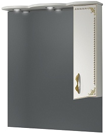 Какса-а Зеркальный шкаф Классик-Д 80, белый/золото – фотография-1