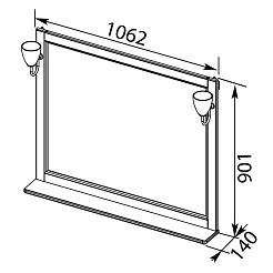 Aquanet Зеркало для ванной Тесса 105 жасмин/серебро – фотография-2