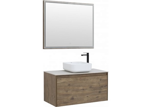 Aquanet Зеркало Nova Lite 100 дуб рустикальный – картинка-5