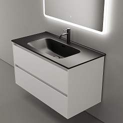 Sancos Тумба с раковиной Cento 90 белый глянец раковина Element 91 CN7002MB – фотография-2