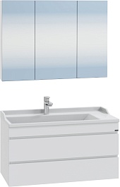 СанТа Мебель для ванной Марс 100 2 ящика подвесная белая – фотография-1