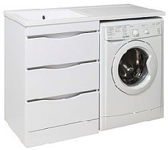 Runo Тумба с раковиной Орион 120 R белый – фотография-1