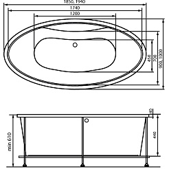 Vayer Акриловая ванна Beta 194x100 – фотография-3