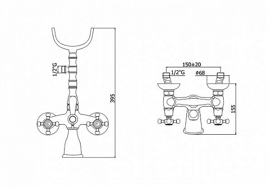 Paffoni Смеситель для ванны с душем Belinda FBLV022BR – фотография-2