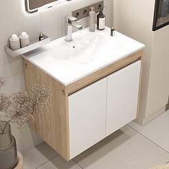 Teymi Тумба с раковиной Netta 70 подвесная дуб/белый – фотография-4