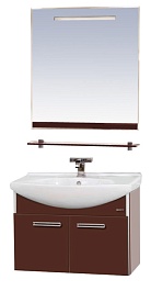 Misty Мебель для ванной Джулия 65 подвесная коричневая – фотография-1