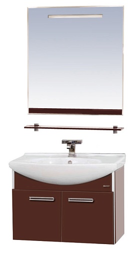 Misty Мебель для ванной Джулия 65 подвесная коричневая – фото-1