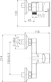 Cersanit Смеситель для душа Brasko Black 63109 – фотография-8