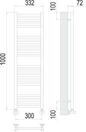 Terminus Полотенцесушитель водяной Аврора П20 300x1000 хром – фотография-3