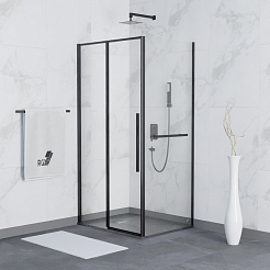 RGW Душевой уголок Stilvoll SV-42-1B (SV-12B + Z-060-2B) 120x90 профиль черный стекло прозрачное – фотография-2