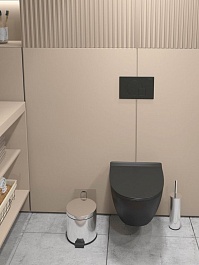 Teymi Унитаз подвесной Lina Pro Vortex T40114 Black безободковый черный матовый – фотография-7