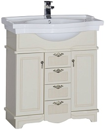 Aquanet Тумба под раковину Луис 80 бежевая – фотография-1