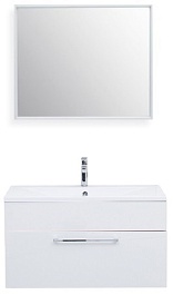 De Aqua Мебель для ванной Кубика 90, зеркало Алюминиум – фотография-1