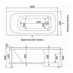 Aquanet Акриловая ванна Rosa 170x75 – фотография-5
