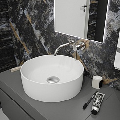 Teymi Раковина накладная в ванную Lina D41 белый матовый T50195 – фотография-3