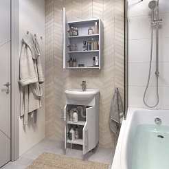 Vigo Тумба с раковиной Turin 45 белая – фотография-9