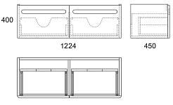 Owl 1975 Мебель для ванной Otalia 125, 2 ящика – фотография-2