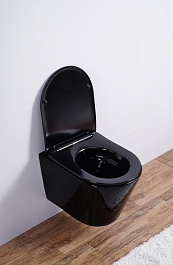 Esbano Унитаз Clavel подвесной безободковый черный – фотография-8