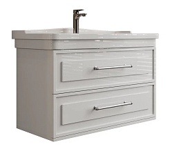 Onika Тумба с раковиной Элисан 105 подвесная белая – фотография-1