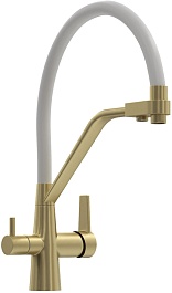 Teymi Смеситель для кухни Solli T10273 золото матовое/белый – фотография-1