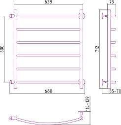 Стилье Полотенцесушитель Версия-Б2 600х600 – фотография-2