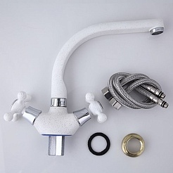 Frap Смеситель для кухни H5408 F5408-8 белый – фотография-3