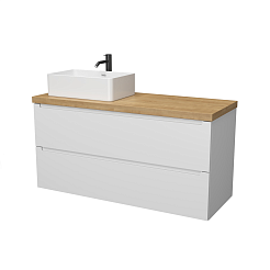 Зов Тумба под раковину Дион 120 подвесная под столешницу матовая белая – фотография-7