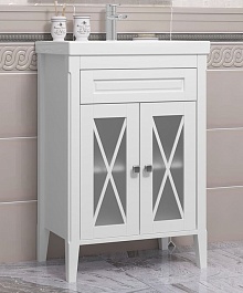 Opadiris Тумба с раковиной Палермо 60 белая матовая – фотография-1