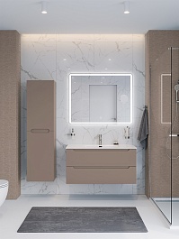 BelBagno Тумба с раковиной Etna 100 подвесная бежевая матовая – фотография-12