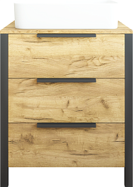 Sanflor Тумба под раковину Гард 70/2 дуб крафт золотой/черная – фотография-1