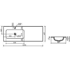 Ceramicanova Мебельная раковина Grace 121 L CN7020 белая – фотография-4