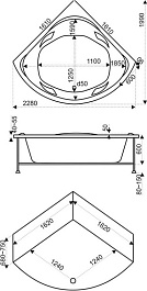 Bas Акриловая ванна Ривьера 161x161 с гидромассажем – фотография-4