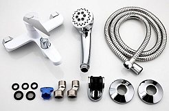 Frap Смеситель для ванны с душем H41 F3241 белый/хром – фотография-4