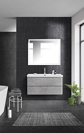 BelBagno Тумба с раковиной Albano 100 подвесная Cemento Verona Grigio – фотография-7