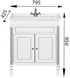 Misty Тумба с раковиной Женева 80 – фотография-8