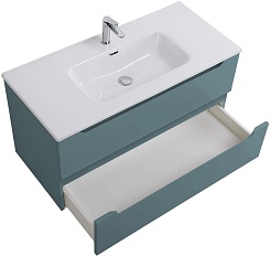 BelBagno Тумба с раковиной Etna 100 подвесная голубая матовая – фотография-7