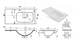 Style Line Тумба с раковиной Альба 90 R подвесная – фотография-5