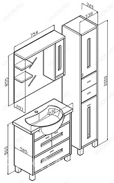 Бриклаер Зеркальный шкаф Бали 75 L венге – фотография-4