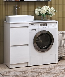 Vigo Тумба с раковиной Urban 400-0-2 со столешницей под стиральную машину белая – фотография-5